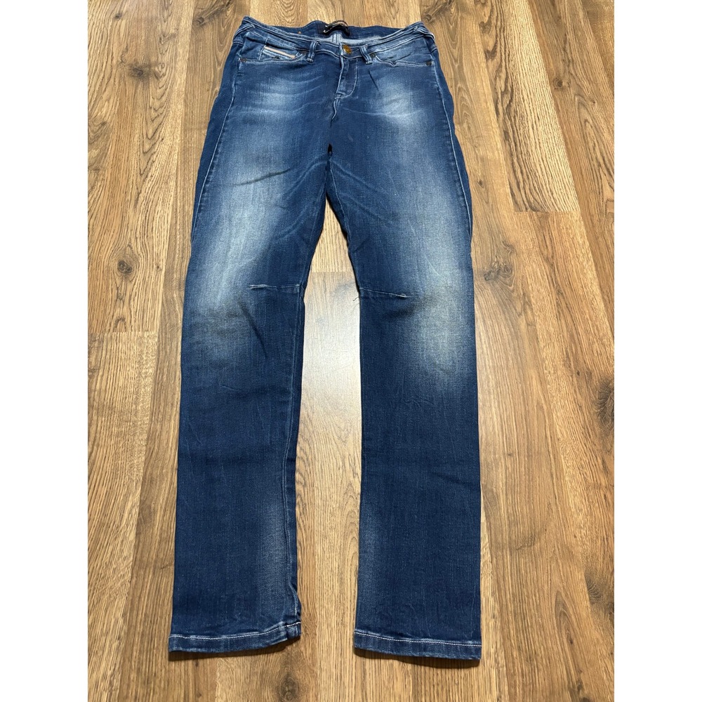 Maison Scotch Amsterdams Blauw Women Size 24 Blue Jeans Skinny Mid Rise Stretch